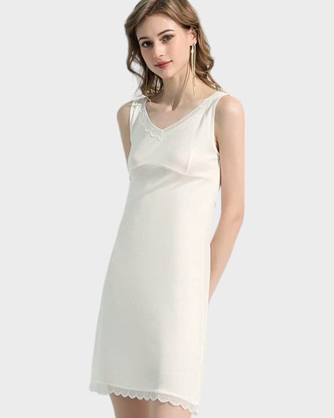 Fond de robe dentelle blanche court