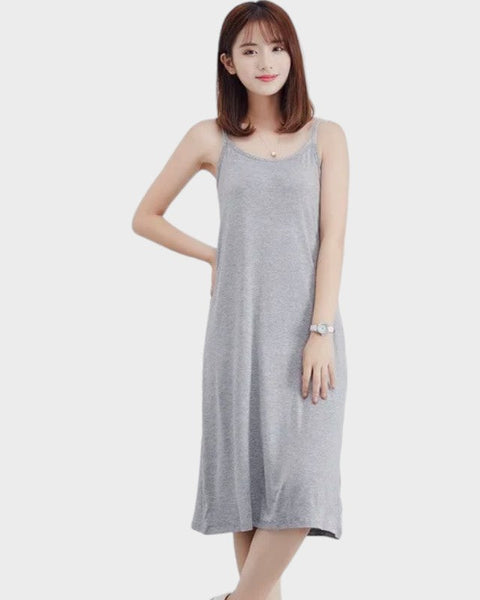 Fond de robe mi - longue gris - M