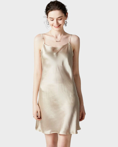 Fond de robe soie beige - M