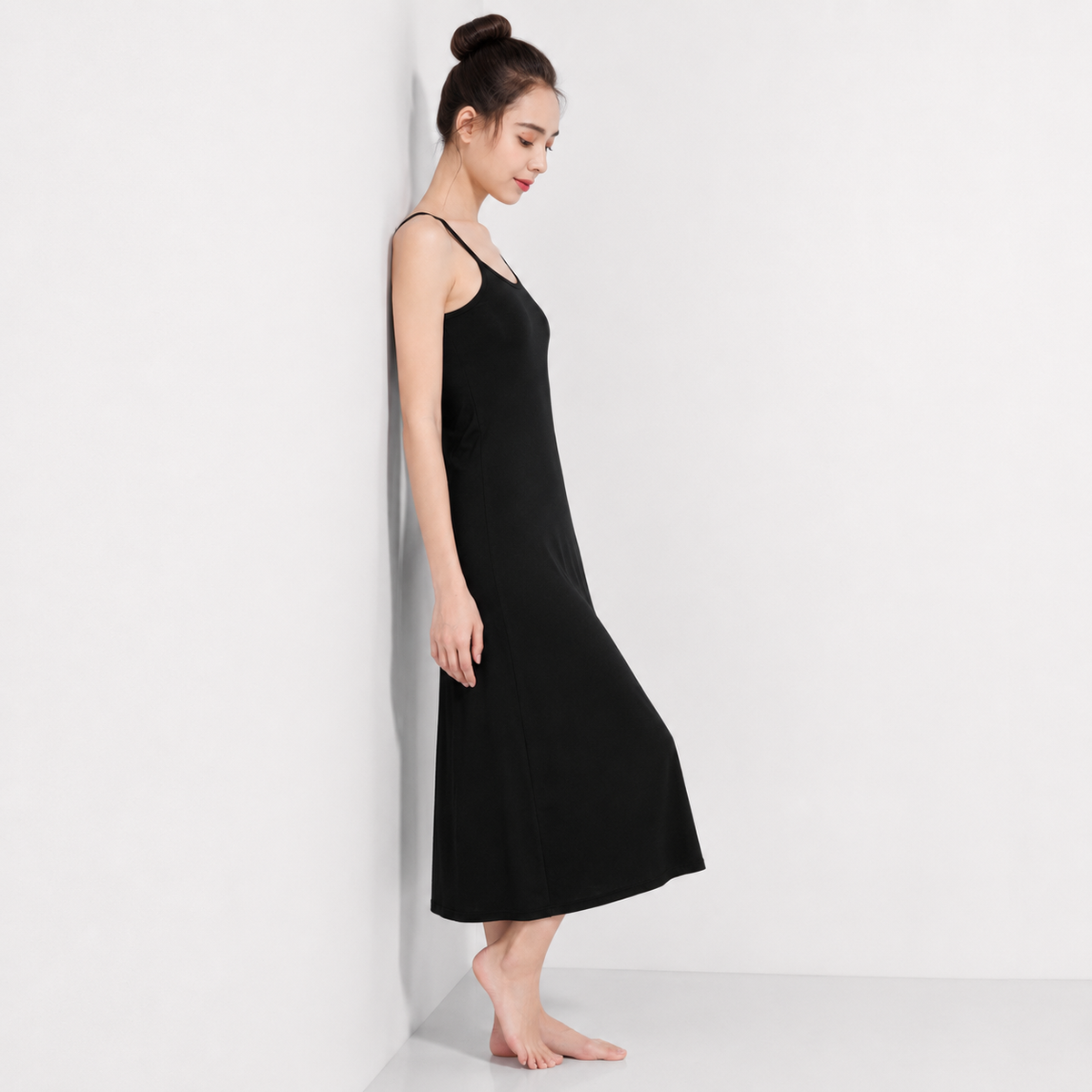 Fond de robe long noir