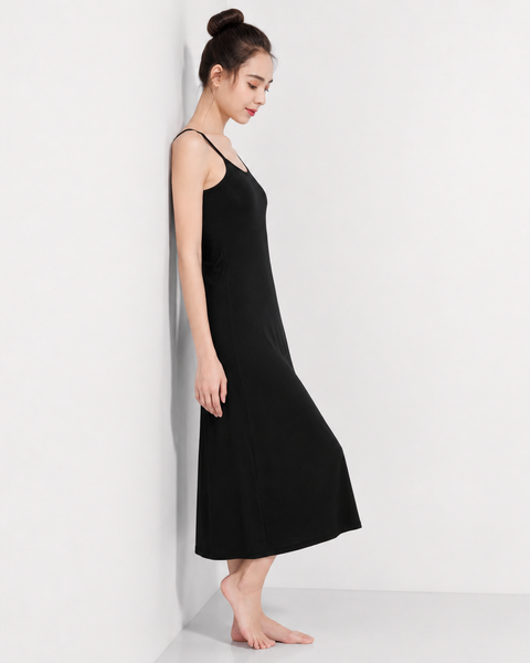 Fond de robe long noir