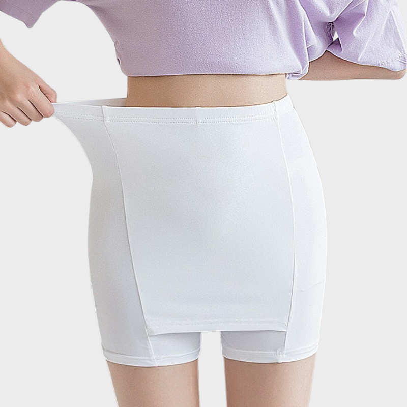 Jupe-short sous robe gainant blanc