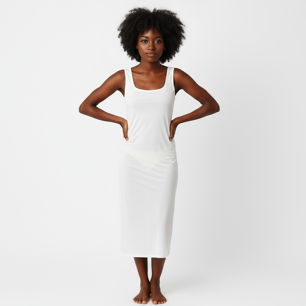 Fond de robe blanche longue