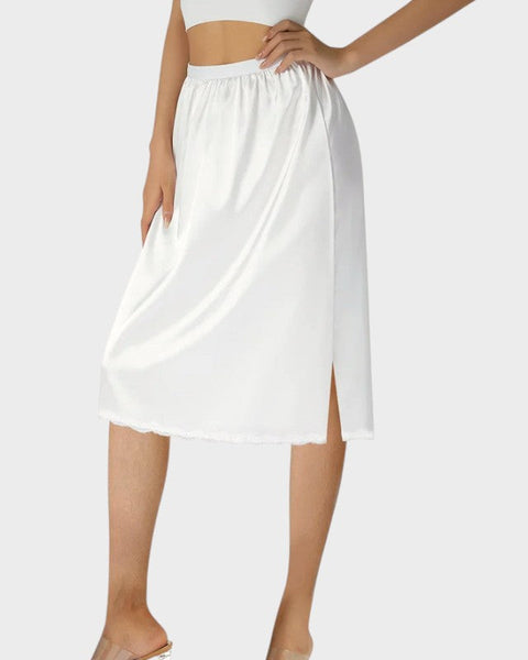 Jupon Lingerie Sous Jupe Coton Blanc Noir Court Mi-Long - Taille Élastique Pour Mariage Et Quotidien